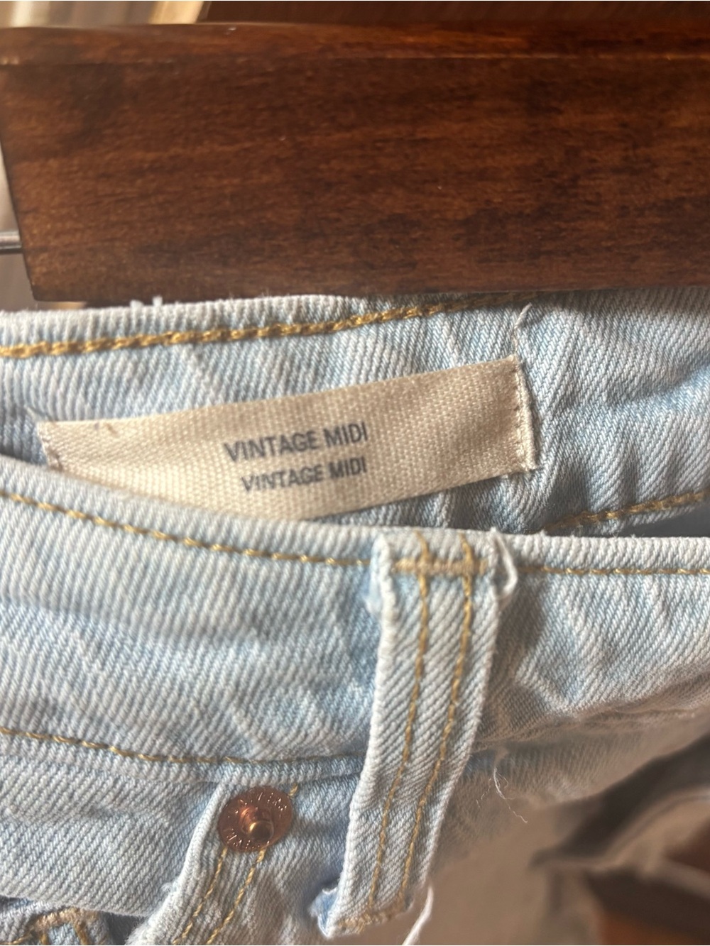 Universal Thread Light Blue High-Rise Denim Shorts with Frayed Hem - Picture 9 of 12